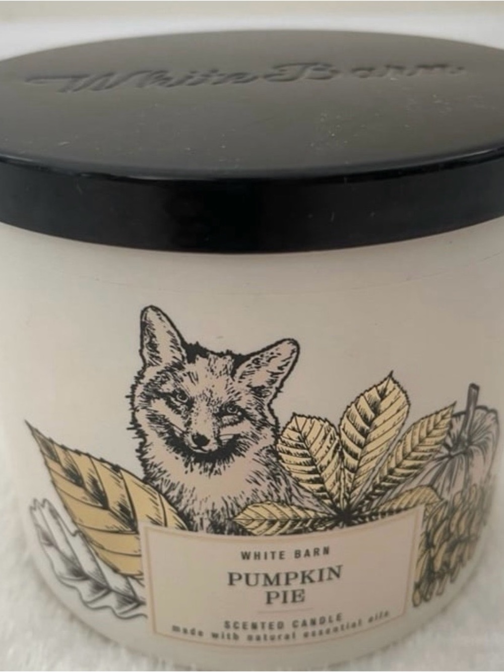 White Barn Cream Jar Pumpkin Pie Candle with Black Lid